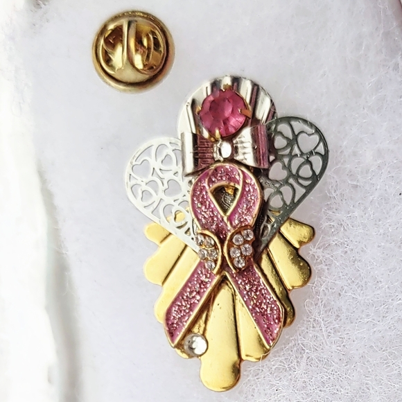Pink Ribbon Awareness Angel Brooch - Picture 3 of 6